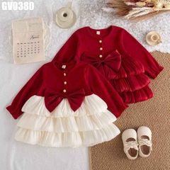 Váy Tầng Voan Nơ Tay Dài