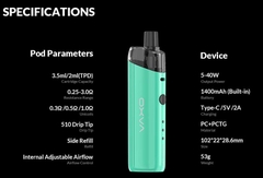 OXVA Origin SE Pod Kit 40W 1400mAh Hàng Chính Hãng