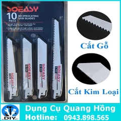 Bộ 10 lưỡi cưa đa năng SOEASY cưa gỗ và kim loại mềm