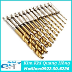 Bộ 13 mũi khoan xoắn chuôi lục giác 6.35 từ 1.5-6.5mm