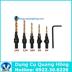 Bộ 5 mũi khoan gỗ chỉnh cữ bắt âm mũi vít