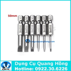 Bộ 6 mũi vít 2 cạnh 50mm chuôi lục giác cho khoan pin và khoan điện