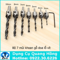 Bộ 7 mũi khoan gỗ doa lỗ vít