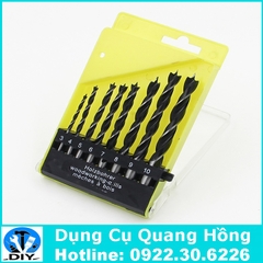 Bộ 8 mũi khoan gỗ độc đáo định tâm 3 ngạnh khoan chính xác