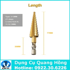 Mũi khoan bước, tháp, nón HSS 4241 3-13mm khoan sắt, nhôm, tôn,...