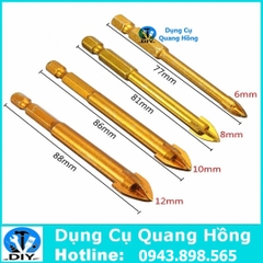 Bộ 4 mũi khoan đa năng 4 cạnh khoan kính, thủy tinh, gạch men, đá hoa 6-12mm