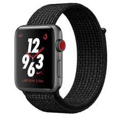 Apple Watch Series 3 GPS + Cellular 38mm Nike+ Space Gray Aluminum Case with Black-Pure Platinum Nike Sport Loop