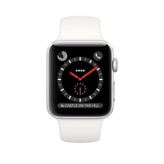 Apple Watch Series 3 Stainless Steel Case with Soft White Sport Band (GPS+CELLULAR) - 38mm