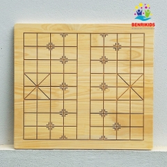 Bàn Cờ Tướng Gỗ Size 42x38Cm Không Kèm Quân Cờ Board Game Trí Tuệ Dành Cho Mọi Lứa Tuổi