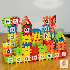 Túi Đồ Chơi Xếp Hình Chữ Cái 39 Chi Tiết Bằng Nhựa ABS Miếng Ghép To Benrikids Cho Bé Sáng Tạo Phát Triển Tư Duy