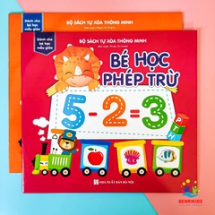 Sách Tự Xóa Thông Minh Bộ 4 Cuốn Bé Học Phép Cộng, Bé Học Phép Trừ, Phép So Sánh, Toán Tư Duy (Tặng Kèm Bút)