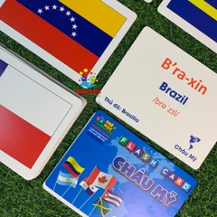 Bộ Thẻ Học Song Ngữ Quốc Kỳ Các Quốc Gia Châu Mỹ Cho Bé Thẻ Học Thông Minh Flashcard Cờ Các Nước- Châu Mỹ