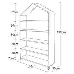 Tủ 5 Tầng Hình Ngôi Nhà Đựng Đồ Chơi Cho Bé - Thiết Kế Nội Thất Phòng Học Mầm Non