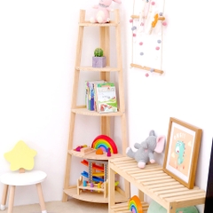 Kệ Góc 5 Tầng Đựng Đồ Chơi - Trang Trí Decor Phòng Học Mầm Non - Nhà Trẻ