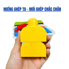 Bộ Xếp Hình Thông Minh Bằng Nhựa 40 Chi Tiết To Kèm Hợp Đựng Cho Bé Vừa Chơi Lắp Ghép Vừa Học Ghép Vần Chữ Cái Tiếng Việt