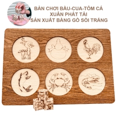 Đồ Chơi Lắc Bầu Cua Tôm Cá, Trò Chơi Trong Dịp Tết Nguyên Đán Vui Nhộn, Phiên Bản Mới Nhất Bằng Gỗ Bền Đẹp