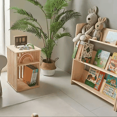 Kệ Gỗ Mầm Non Montessori Để Sàn , Kệ Sách Treo Tường Không Cần Khoan Decor Phòng Cho Bé