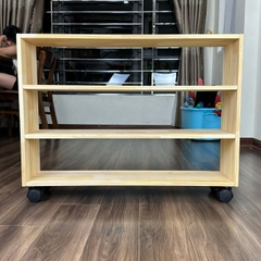 Kệ 3 Tầng Montessori Có Bánh Xe Đựng Đồ Chơi Cho Bé Trang Trí Decor Phòng Cho Trẻ