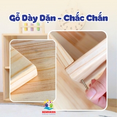 Kệ 3 Tầng Montessori Có Bánh Xe Đựng Đồ Chơi Cho Bé Trang Trí Decor Phòng Cho Trẻ