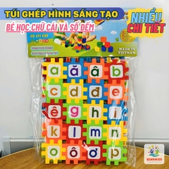 Túi Đồ Chơi Xếp Hình Chữ Cái 39 Chi Tiết Bằng Nhựa ABS Miếng Ghép To Benrikids Cho Bé Sáng Tạo Phát Triển Tư Duy
