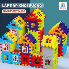Đồ Chơi Lắp Ghép Xếp Hình Khối Xây Dựng Benrikids Cho Bé Có Miếng Ghép Vuông To Nhiều Màu Sắc Cho Bé Sáng Tạo
