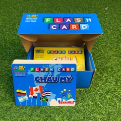 Bộ Thẻ Học Song Ngữ Quốc Kỳ Các Quốc Gia Châu Mỹ Cho Bé Thẻ Học Thông Minh Flashcard Cờ Các Nước- Châu Mỹ