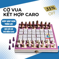 Đồ Chơi Board Game Giải Trí Tại Nhà Siêu Vui Nhộn, Cờ 2 Trong 1 Bằng Gỗ, Game Đối Kháng Hấp Dẫn