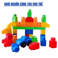 Bộ Xếp Hình Thông Minh Bằng Nhựa 40 Chi Tiết To Kèm Hợp Đựng Cho Bé Vừa Chơi Lắp Ghép Vừa Học Ghép Vần Chữ Cái Tiếng Việt