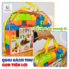 Bộ Xếp Hình 80 Chi Tiết Miếng Ghép Bằng Nhựa Nguyên Sinh To Mối Ghép Chắc Chắn Cho Bé Từ 1 Tuổi Vừa Chơi Vừa Học Chữ Cái