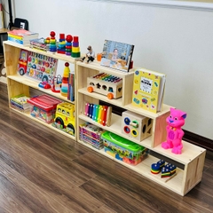 Kệ 3 Tầng Montessori Đựng Đồ Chơi Cho Bé Trang Trí Decor Phòng Cho Trẻ Kệ Gỗ Đa Năng