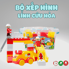 Bộ Xếp Hình Cứu Hỏa 35 Chi Tiết Kèm Hộp Đựng Bằng Nhựa Cho Bé Sáng Tạo