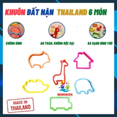 Bộ 6 Khuôn Đất Nặn Bằng Nhựa Hàng Thái Lan Tạo Hình 3D Nghộ Nghĩnh Không Bết Dính - Đồ Chơi Sáng Tạo Cho Bé Yêu