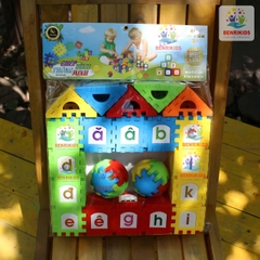 Đồ Chơi Xếp Hình Xây Dựng Bằng Nhựa Benrikids Miếng Ghép To Có Dán Decal Chữ Cái Cho Bé Vừa Chơi Vừa Học