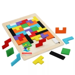 Đồ Chơi Bộ Xếp Hình Xếp Gạch Thông Minh Loại Dày Cho Bé Bảng Ghép Tetris Montessori Kích Thích Tư Duy Sáng Tạo