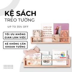 Kệ Sách Treo Tường Chữ U Bằng Gỗ Cao Cấp Nhập Khẩu - Benrikids