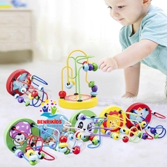 Set 4 Món Đồ Chơi Thông Minh, Chuỗi Thả Hình, Luồn Hạt, Tháp, Đàn Xylophone Bằng Gỗ An Toàn Cho Bé