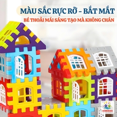 Đồ Chơi Lắp Ghép Xếp Hình Khối Xây Dựng Benrikids Cho Bé Có Miếng Ghép Vuông To Nhiều Màu Sắc Cho Bé Sáng Tạo