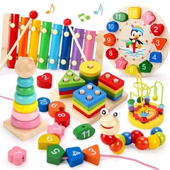 Combo Đồ Chơi Gỗ 6 Món Thông Minh Cho Bé Phát Triển Tư Duy Trí Tuệ Đồ Chơi Giáo Dục Sớm Montessori An Toàn