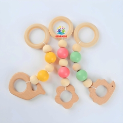 Đồ Chơi Lục Lạc Treo Nôi Gỗ Sồi Cho Trẻ Sơ Sinh Phát Triển Đa Giác Quan, Đồ Chơi Xúc Xắc Cho Bé Từ 0-12 Tháng Tuổi