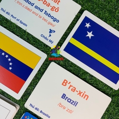 Bộ Thẻ Học Song Ngữ Quốc Kỳ Các Quốc Gia Châu Mỹ Cho Bé Thẻ Học Thông Minh Flashcard Cờ Các Nước- Châu Mỹ