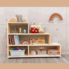 Kệ 3 Tầng Montessori Đựng Đồ Chơi Cho Bé Trang Trí Decor Phòng Cho Trẻ Kệ Gỗ Đa Năng