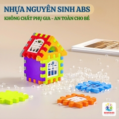 Đồ Chơi Lắp Ghép Xếp Hình Khối Xây Dựng Benrikids Cho Bé Có Miếng Ghép Vuông To Nhiều Màu Sắc Cho Bé Sáng Tạo