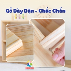 Tủ Đựng Đồ Chơi Montessori Có Tay Cầm Tiện Lợi - Decor Cho Không Gian Của Trẻ