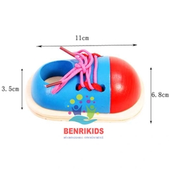 Mô Hình Giày Bằng Gỗ Cho Bé Tập Thắt Dây Đeo Giày ( Một Chiếc Giày)