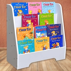 Kệ Tủ Sách Bằng Gỗ Cho Bé 4 Ngăn Màu Trắng Gỗ Nhựa Kệ Mầm Non Trang Trí Lớp Học Benrikids