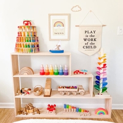 Kệ 3 Tầng Bậc Thang Montessori Đựng Đồ Chơi Cho Bé Trang Trí Decor Phòng Cho Trẻ