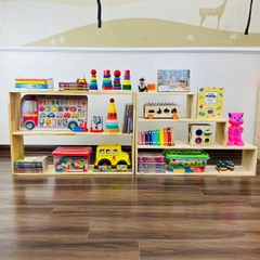 Kệ 3 Tầng Montessori Đựng Đồ Chơi Cho Bé Trang Trí Decor Phòng Cho Trẻ Kệ Gỗ Đa Năng
