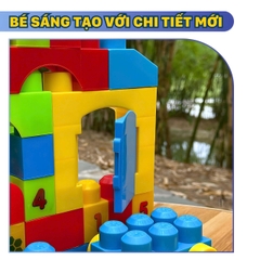 Đồ Chơi Xếp Hình Cho Bé 33 Chi Tiết Khối Nhựa Lớn ABS An Toàn, Ghép Hình Phát Triển Tư Duy Trẻ Em