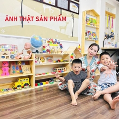 Kệ Sách Đa Năng Cho Bé, Kệ Đồ Chơi Montessori 3 Tầng Bằng Gỗ Tự Nhiên Kệ Để sàn