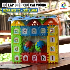 Đồ Chơi Xếp Hình Xây Dựng Bằng Nhựa Benrikids Miếng Ghép To Có Dán Decal Chữ Cái Cho Bé Vừa Chơi Vừa Học
